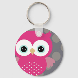 Pink Owl Key Ring