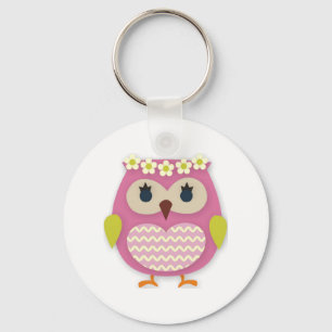 Pink Owl Keychain