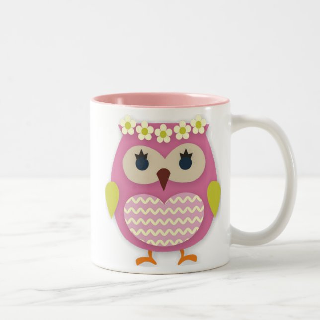 Pink Owl Mug (Right)