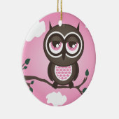 Pink Owl Ornament (Right)
