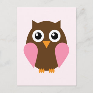 Pink Owl Postcard