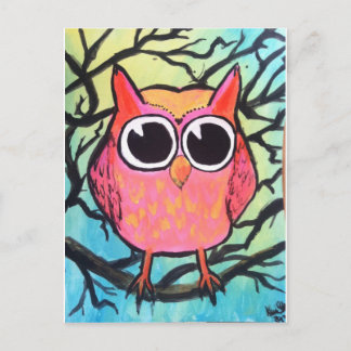 Pink Owl Postcard