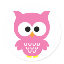 Pink owl stickers!