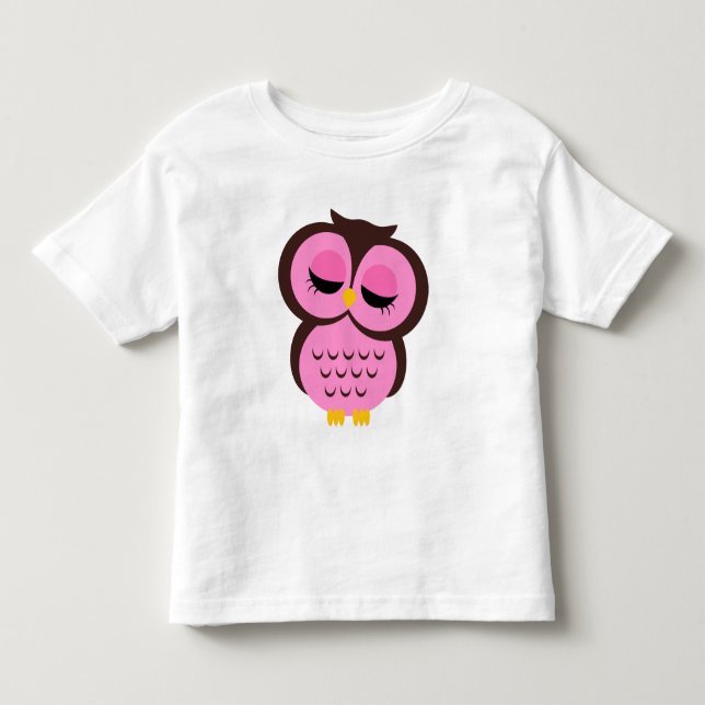Pink Owl Toddler T-Shirt (Front)