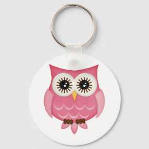 Pink Owls Key Ring