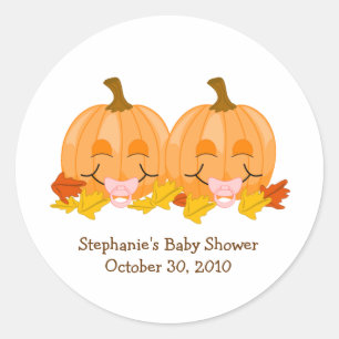 Pink Pacifier Pumpkins Baby Shower Favour Sticker