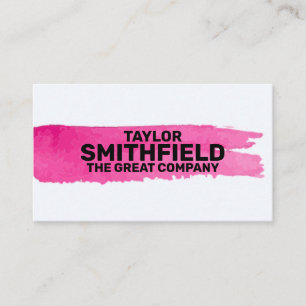 Pink Paint Brush Stroke Business Card