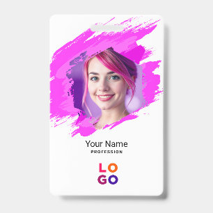 Pink Paint    Doctor, Nurse, Health Aide Photo ID Badge