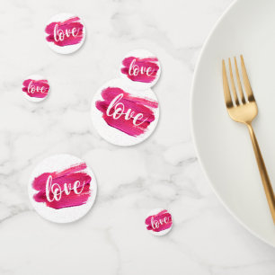 Pink Paint Love quote abstract modern Confetti