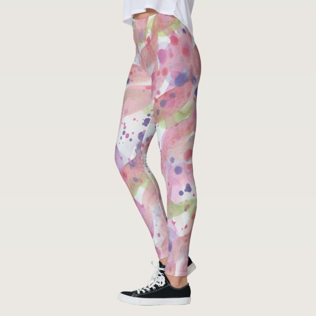 Pink Paint Splash Leggings (Left)