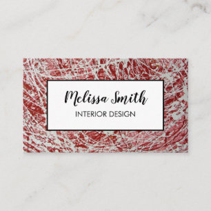Pink Paint Splatter Interior Design Business Card