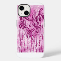Pink Paint Splatter & Lilies