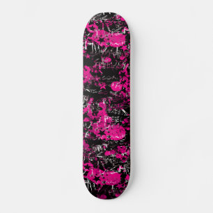 Pink Paint Splatter Skateboard