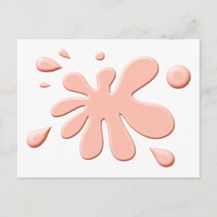 Pink Paint Splodge Postcard