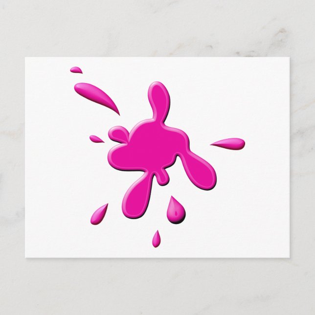 Pink Paint Splodge Postcard (Front)