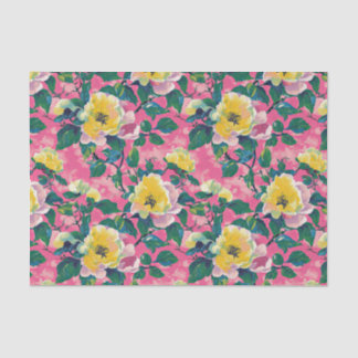 Pink Painted Chinoiserie Floral Tissue Paper