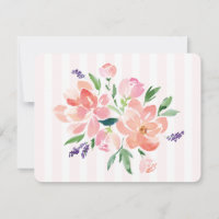 Pink Painted Peony Striped