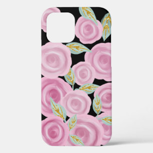 Pink Painted Roses iPhone 12 Pro Case