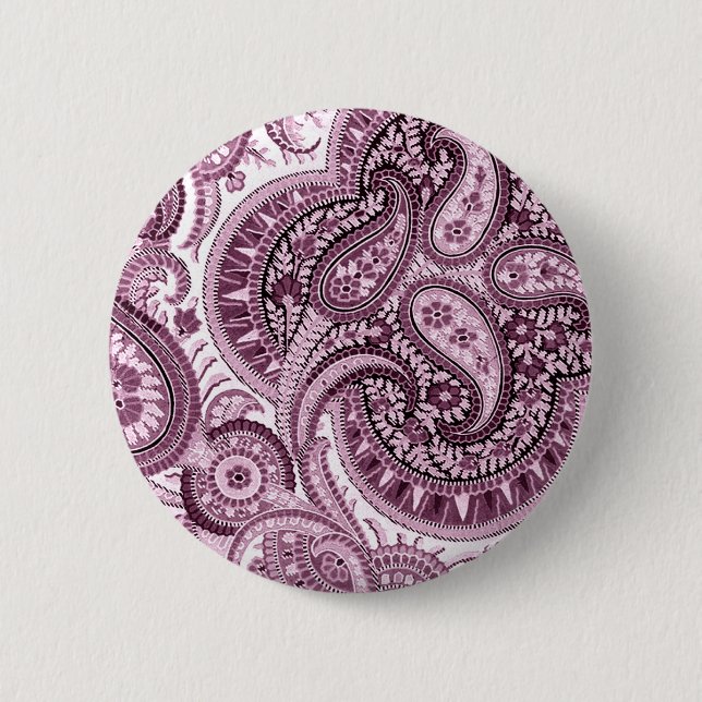 Pink Paisley 6 Cm Round Badge (Front)