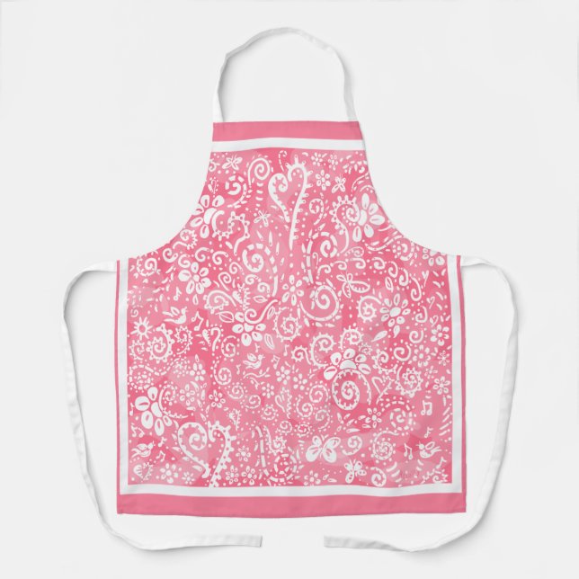 Pink Paisley  Apron (Front)