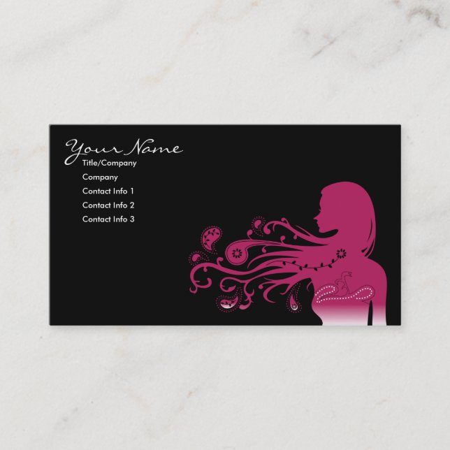 pink paisley business card (Front)