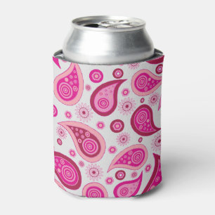 Pink Paisley Can Cooler