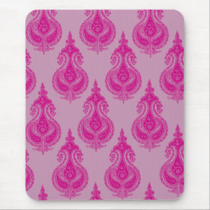 Pink paisley customisable name mouse mat