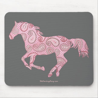 Pink Paisley Horse Mouse Mat