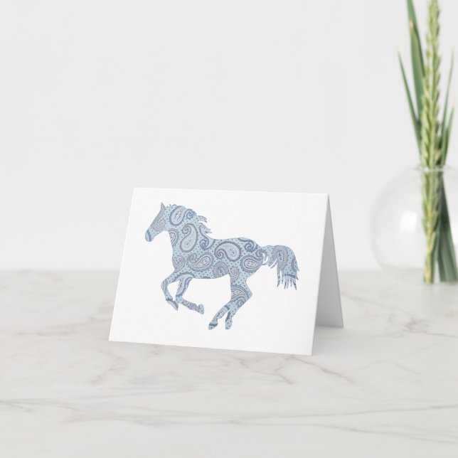 Pink Paisley Horse Note Card (Front)