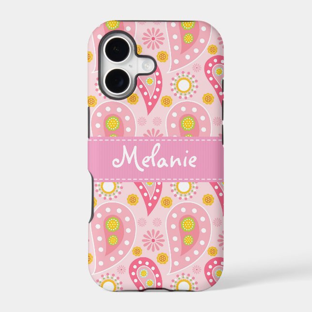 Pink  Paisley iPhone Monogram Custom (Back)