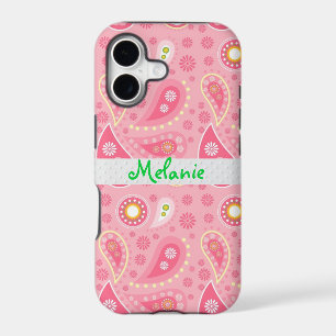 Pink Paisley iPhone Monogram Custom