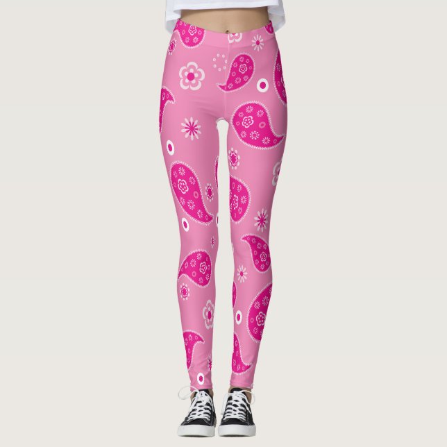 Pink Paisley Leggings (Front)