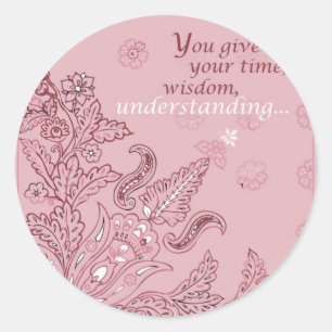 Pink Paisley Mother's Day Classic Round Sticker