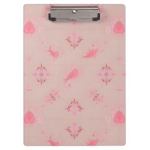 Pink Paisley Pattern Clipboard