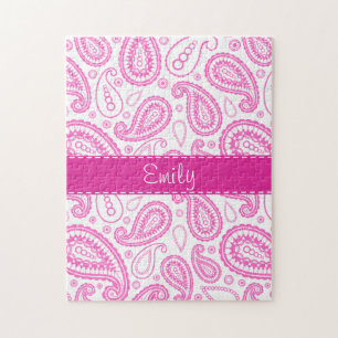 Pink Paisley Pattern Jigsaw Puzzle