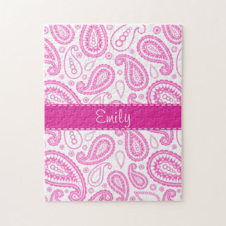 Pink Paisley Pattern Jigsaw Puzzle