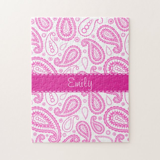 Pink Paisley Pattern Jigsaw Puzzle (Vertical)