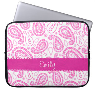 Pink Paisley Pattern Laptop Sleeve