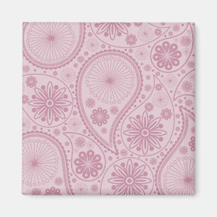 Pink paisley pattern magnet