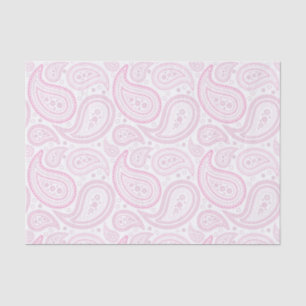 Pink Paisley Pattern on White Tissue Paper