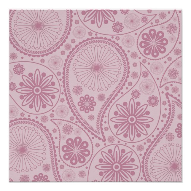 Pink paisley pattern poster (Front)