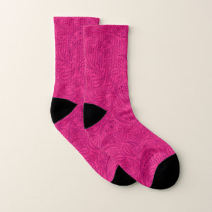 Pink paisley pattern socks