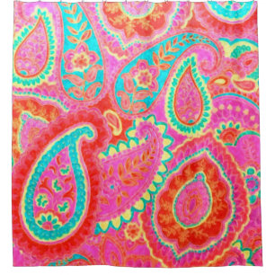 Pink Paisley Shower Curtain