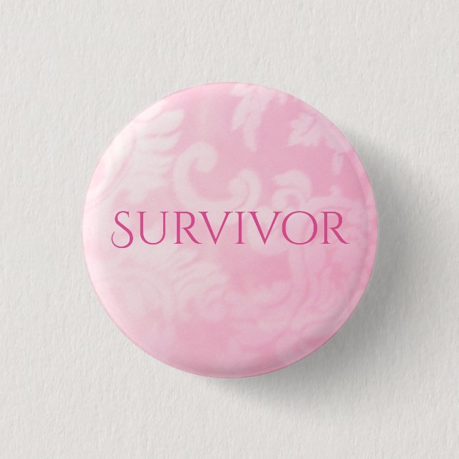 Pink Paisley Survivor Button (Front)
