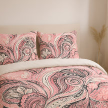 Pink Paisley Swirl The Home Studio Duvet Cover 