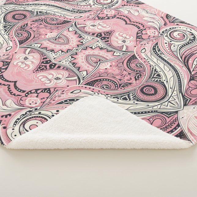 Pink Paisley The Home studio  Sherpa Blanket (3/4)