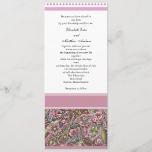 Pink Paisley Wedding Invitation