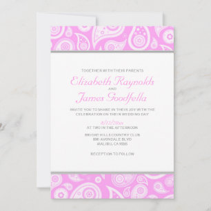 Pink Paisley Wedding Invitations