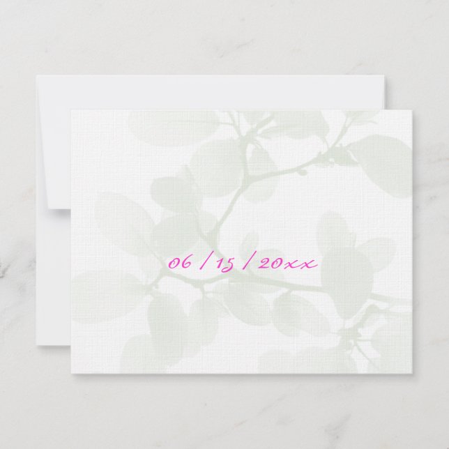 Pink Pale Branches RSVP Card (Front)