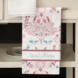 Pink Palette William Morris Design Tea Towel<br><div class="desc">Pink palette adaptation of a  William Morris vintage floral wallpaper called "Persian",  1917,  Brooklyn Museum collection with your text.</div>